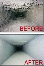 Air duct before and after cleaning Spokane WA